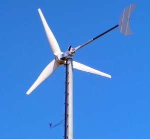 wind turbine with anemometer